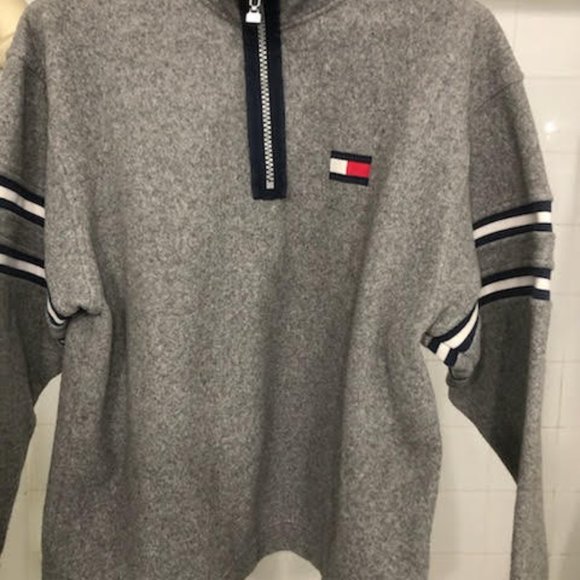 MENS ICONIC RARE TOMMY HILFIGER HALF ZIP FLEECE SWEATER - Picture 8 of 8